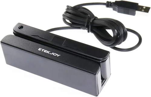 Etekjoy, MagStripe, lector de tarjetas de banda magnéticas de 3 vías con USB, para punto de venta