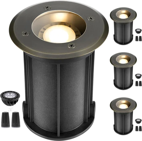 Vista 26 de Gardenreet Lámpara de pozo de latón - Iluminación LED de 12V Ip65 para paisajes al aire libre, lámpara de repuesto impermeable de bajo voltaje