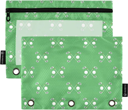 Vista 10 de Baseball White Pencil Pouch for 3 Ring Binder 2 Pack Binder Pencil Pouches Zippered Clear Pencil Case Cosmetic Bag for Office School College Supplies