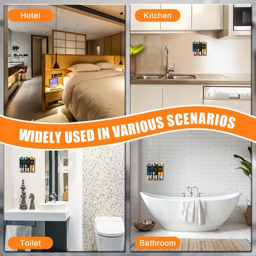 Vista 4 de Dispensador de jabón de ducha de champú y acondicionador, sin taladro