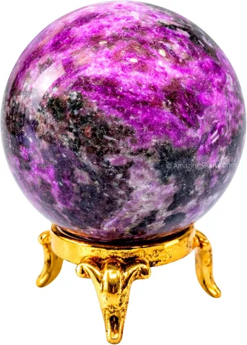 Vista 43 de Amazing Gemstone Bola de cristal de Yaxaita con soporte, bolas de meditación de esfera de cristal de 1.5 pulgadas para brujería y bolas decorativas