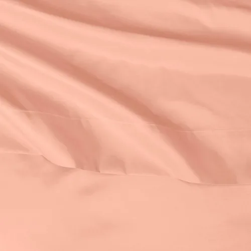 Vista 3 de Tienda Basics Juego de sábanas de microfibra suave con bolsillos elásticos, tamaño Queen, salmón brillante