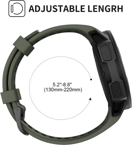 Vista 5 de Correa de repuesto para reloj Garmin Instinct, correa de silicona suave compatible con Garmin Instinct 2/Solar/Tactical