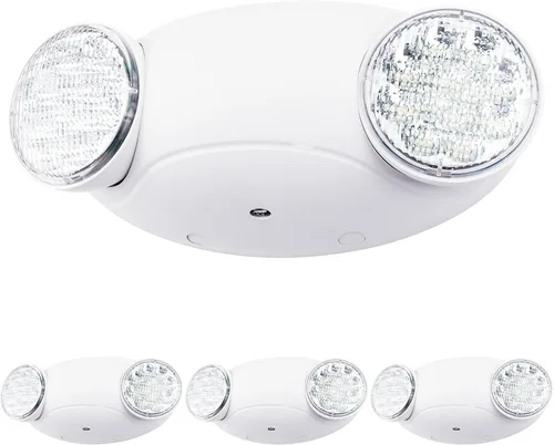 Vista 8 de LIT-PaTH Accesorios de iluminación LED de emergencia con 2 cabezales LED de ojo de insectos y baterías de respaldo, luz de salida estándar de EE.