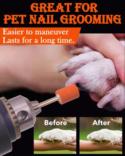 Vista 3 de Juego de 45 piedras de moler con vástago de 1/8 pulgadas, broca de lijado para rueda de aleta de herramienta giratoria para moler, pulido