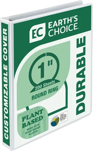 Vista 14 de Samsill - Carpeta de anillos redondos de 2.5 cm, respetuosa con el medio ambiente, con certificado USDA Biobased, colección de moda, paquete de 1