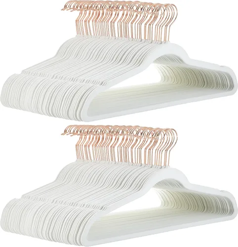 Vista 21 de Yaxa Basics - Ganchos finos de terciopelo antideslizantes para trajes, paquete de 30, color negro