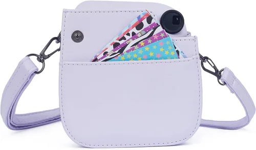 Vista 3 de Instant Mini 12 Funda Protectora para Cámara para Fujifilm Instax Mini 12/11, Bolsa de Cámara de Cuero PU Premium con Bolsillo y Correa Removible