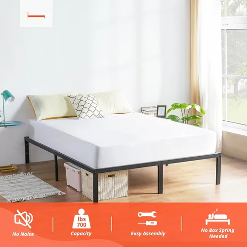 Vista 7 de PrimaSleep Base de cama antideslizante de listones de acero resistente de 18 pulgadas, base de cama de plataforma de fácil montaje, base de colchón