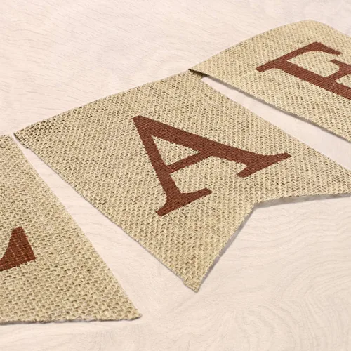 Vista 3 de Whaline Cartel de arpillera de calabaza con texto en inglés «Happy Fall», decoración del hogar, guirnalda de banderines para repisa, chimenea, día