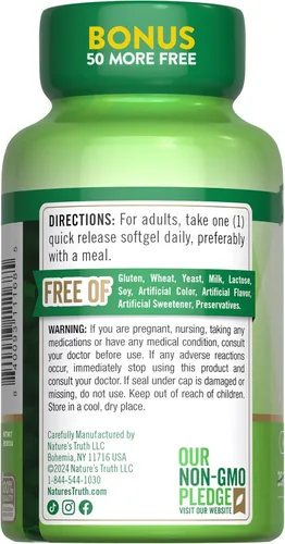 Vista 7 de Nature's Truth Vitamina D3 5000 UI (125 mcg) 300 cápsulas blandas Vitamina D de alta potencia Suplemento sin OMG y sin gluten