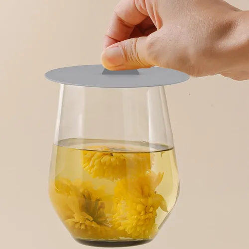 Vista 6 de 6 fundas de silicona para tazas, tapas de silicona antipolvo, herméticas, tapa de taza de silicona, tapa de taza creativa, siliconas reutilizables