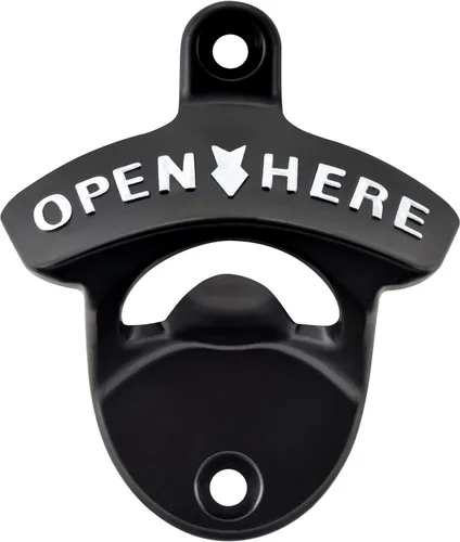 Vista 21 de Abrebotellas de bronce antiguo montado en la pared abrebotellas de cerveza montado en la parte superior para regalos