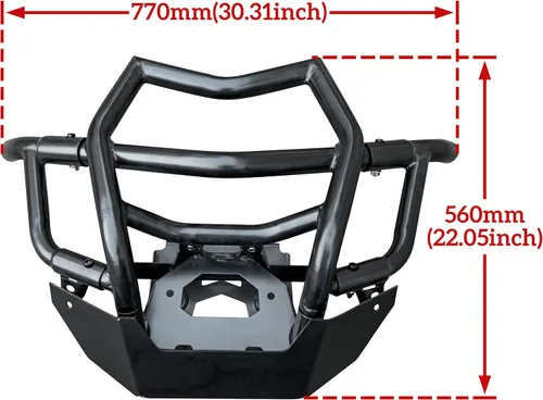 Vista 6 de SAUTVS Parachoques delantero para Maverick X3, protector de cepillo delantero negro combinado para accesorios Can-Am Maverick X3 Max Turbo R RR