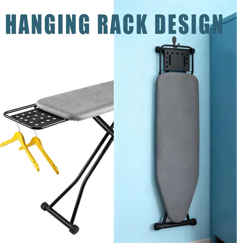 Vista 4 de Tabla de planchar de tamaño completo, cubierta resistente al calor con reposo de vapor, acolchado ultra grueso, altura ajustable, patas de marco