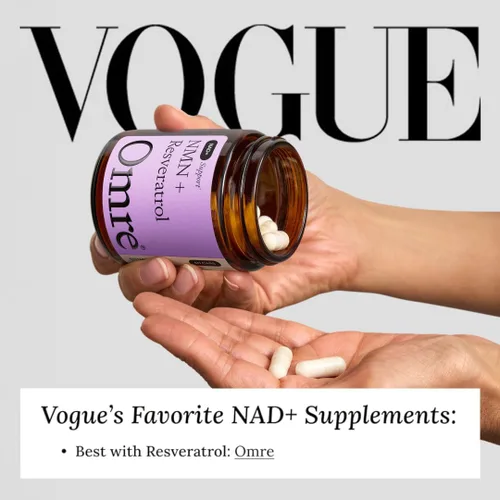 Vista 3 de OMRE Suplemento NMN + Resveratrol 99% de pureza para la energía celular, aumento de NAD+ Suplemento de nicotinamida mononucleótido altamente