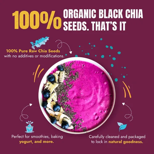 Vista 6 de Suncore Foods Semillas orgánicas de chía negra, 15 onzas, superalimentos, sin gluten
