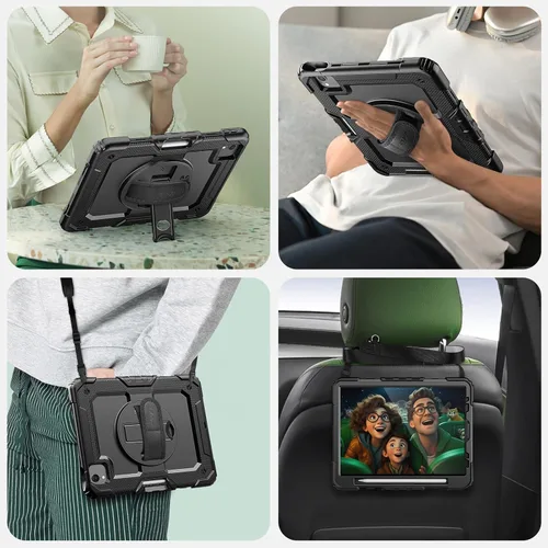 Vista 6 de SEYMAC Funda para iPad Air de 5ª/4ª generación de 10.9 pulgadas, Funda Protectora de Cuerpo Completo Resistente a Golpes con Protector de Pantalla