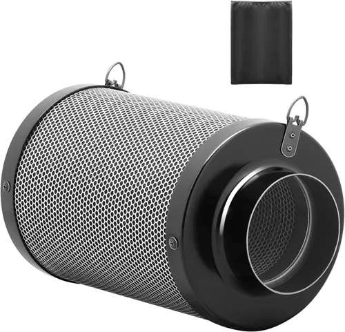 iPower Filtro de carbono de aire de 4 pulgadas, con carbón virgen australiano para ventilador en línea, hidroponía, tienda de cultivo, prefiltro