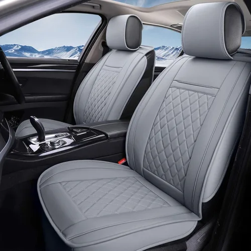 Vista 10 de INCH EMPIRE - Funda para asiento de automóvil, resistente al agua, de cuero sintético, para asientos delanteros y traseros, ajuste universal