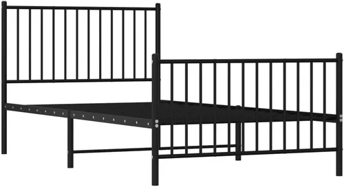 Vista 4 de Base de cama de metal con cabecero, marco de cama matrimonial con cabecero, marco de cama de plataforma completa, marcos de cama de metal completo