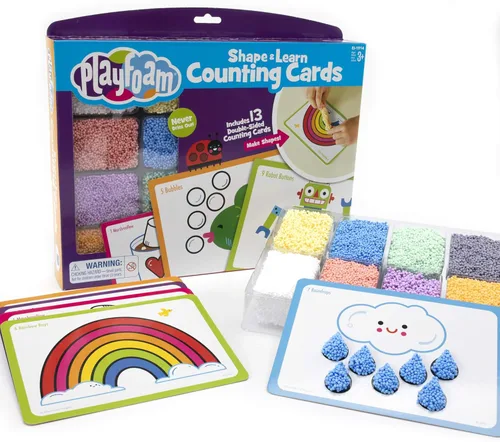Educational Insights Playfoam Shape & Learn - Juego de conteo de tarjetas, juguetes sensoriales, juguetes sensoriales, esenciales para el aula de