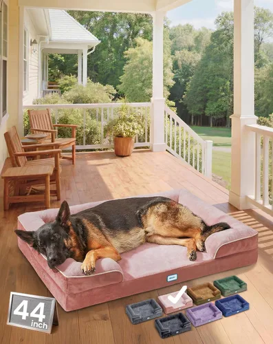 Vista 13 de OhGeni Cama ortopédica para perros y gatos, sofá para mascotas de tamaño pequeño con espuma viscoelástica, lavable a máquina, funda extraíble