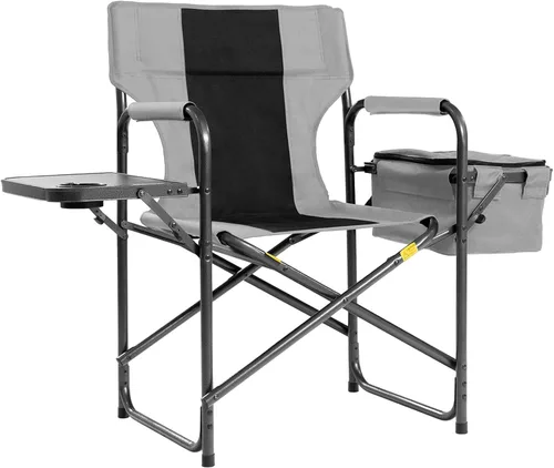 Director - Silla de Camping con Bolsa Refrigeradora y Bandeja Lateral Plegable - Silla de Jardín Plegable Resistente para Exteriores de 400 libras,