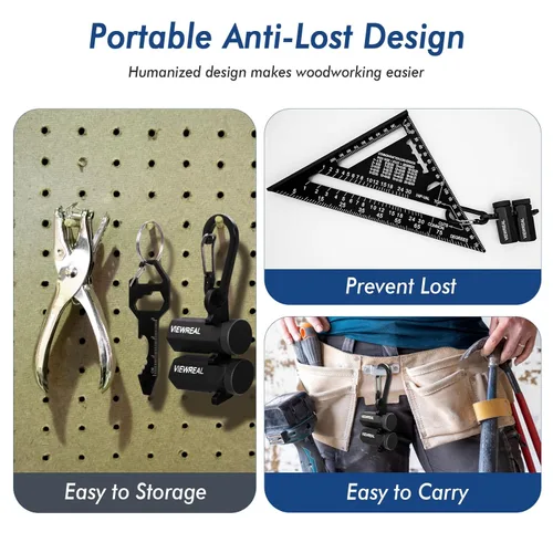 Vista 6 de Medidores de Escalera Altos Premium para Escuadra de Carpintero Antideslizantes, Aleación de Aluminio Anodizado, Herramientas de Trazado