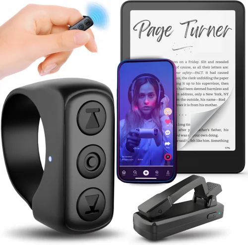 Volteador de página remoto para Kindle Paperwhite - Anillo de desplazamiento de TikTok para iPhone y dispositivos Android con soporte para teléfono