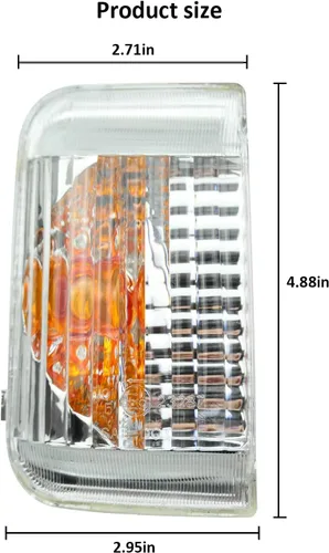 Vista 6 de Carcasa de luz intermitente para espejo lateral izquierdo del conductor, compatible con ProMaster 1500 2500 3500 2014-2021
