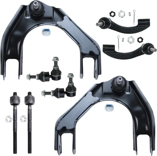 Vista 111 de Detroit Axle - Kit de ocho piezas - brazos de control de suspensión inferior delantero y trasero con juntas de bolas, extremos de barras