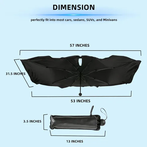 Vista 4 de Parasol plegable para parabrisas de automóviles, SUV, mini-camiones y furgonetas, ajuste universal, marco resistente con bloqueo UV 100%