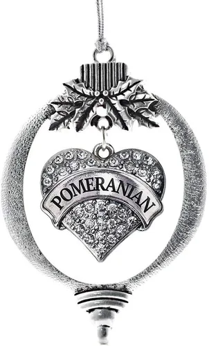 Vista 152 de Inspired Silver Adornos festivos de dije de corazón pave de plata con circonitas cúbicas
