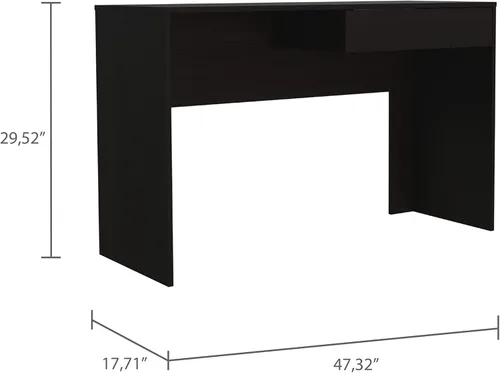 Vista 2 de Escritorio para computadora de oficina en casa con cajones, escritorio de estudio de 43.3 pulgadas, mesa de computadora portátil, escritorio