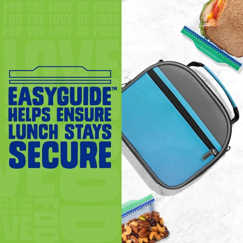 Vista 3 de Ziploc Bolsas XL para bocadillos y aperitivos con textura EasyGuide, bolsas de almacenamiento de plástico con tecnología Grip 'n Seal, 30 bolsas