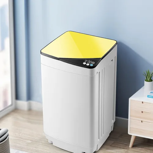 Vista 8 de Casart - Lavadora portátil con capacidad de peso de 7.7 libras, lavadora y secadora completamente automática (amarillo y blanco)