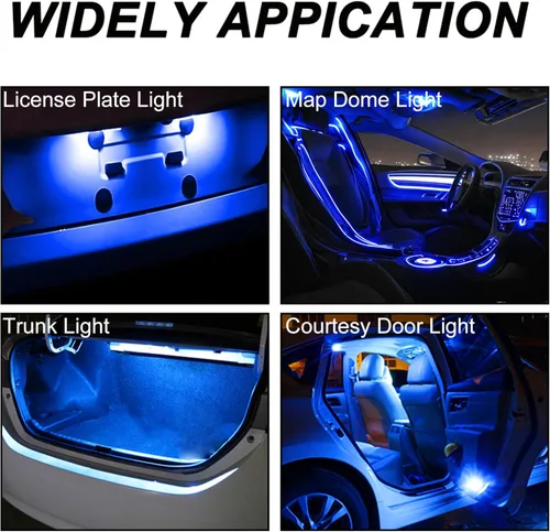 Vista 8 de T10 194 168 Dash Instrument Ultra Blue Bombillas LED Bright Panel Gauge Cluster Dashboard Bombillas LED 10pcsSet