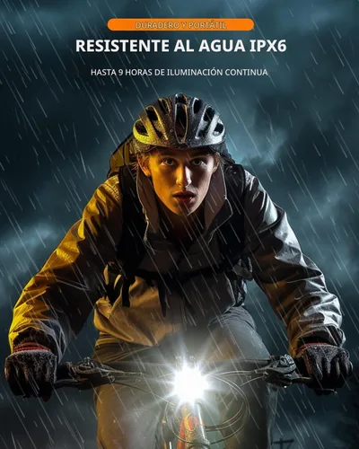 Vista 4 de ROCKBROS Luz de bicicleta de 400/1000LM compatible con faros delanteros