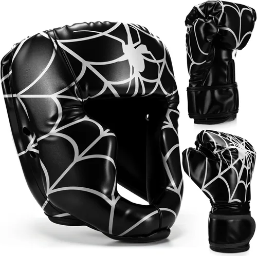 Vista 11 de Set de protección para la cabeza y guantes de boxeo Arrowbash para niños, guantes de boxeo de 6 oz y protección para la cabeza de lucha