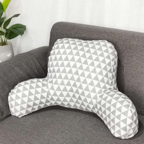 Vista 6 de Almohada de lectura estampada bohemia con brazos de apoyo, almohada suave para descansar en la cama, cojín de apoyo para la espalda para niños que