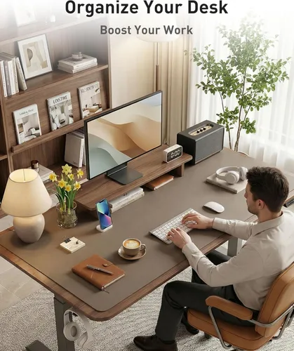 Vista 230 de Aothia Protector de escritorio de cuero, alfombrilla para mouse, alfombrilla de escritorio de oficina, 31.5 x 15.7 pulgadas, secante de escritorio