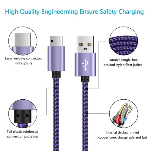 Vista 3 de Pixel 10a 10 Pro XL Cable para Google Pixel 10, 10 Pro Fold, cable de carga rápida de 6 pies para 9a, 9, 9 Pro XL Fold, 8 7 6 Pro 5 4 3 2 XL 8a 7a