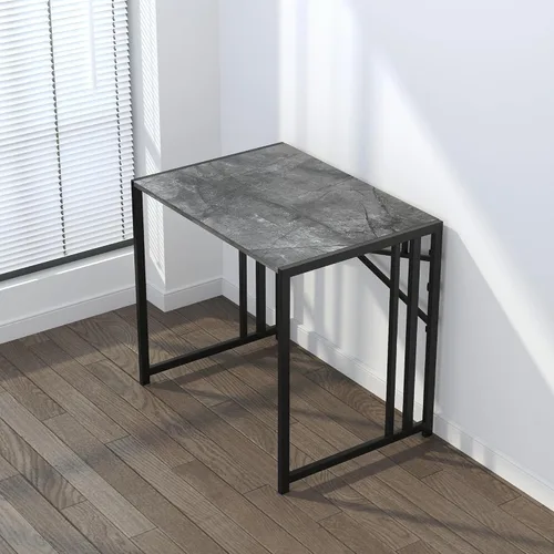 Vista 39 de Escritorio plegable de 47 pulgadas, no requiere montaje, mesa de oficina en casa, escritorio de campamento para computadora de juegos, color beige