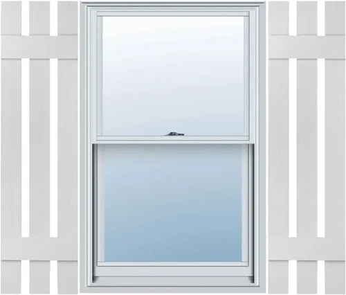 Vista 24 de Mid America - Persiana estándar de vinilo tipo revestimiento exterior de madera de 4 tablones de 14 pulgadas (1 par)