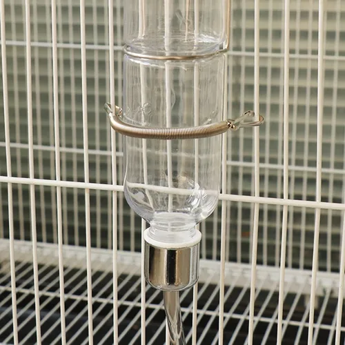 Vista 2 de GANPUB Resortes de repuesto plateados con 2 clips, acero inoxidable, 3.1 pulgadas, cierre de resorte, botella de agua para conejo, hámster, botella