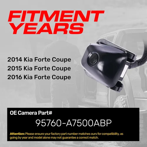 Vista 2 de Master Tailgaters Reemplazo para Kia Forte Coupe (2014-2016) Cámara de respaldo OE Parte # 95760-A7500ABP