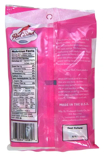 Vista 3 de Red Bird Caramelos de algodón con sabor a azúcar, mentas envueltas individualmente, caramelo único, bolsa de 4 onzas