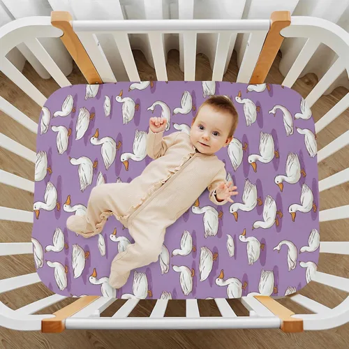 Vista 7 de Fitted Crib Sheets Kawaii Ducks Mini Crib Sheets for Boy & Girl Toddler Mattress Sheets Playard Sheet 21216803