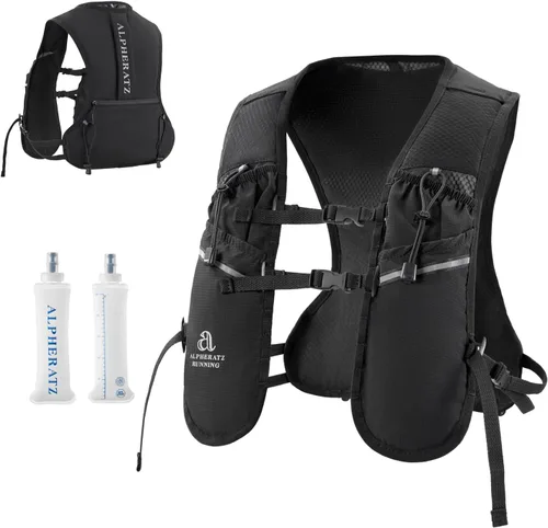 Alpheratz Chaleco de hidratación para correr con vejiga de agua de 16.9 fl oz, correas ajustables ligeras para el pecho, mochila de hidratación para